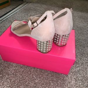 Blush block heels